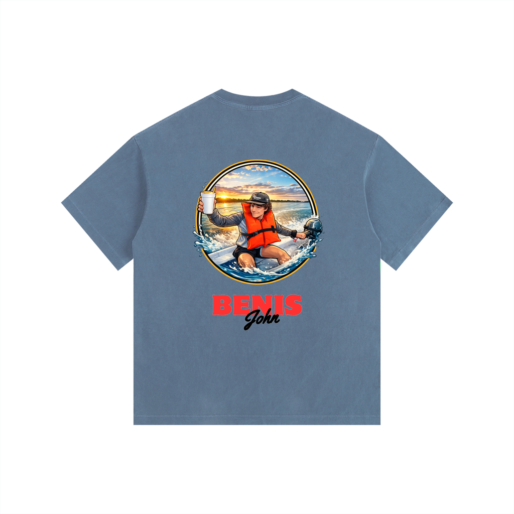 Benis Fliver Vintage Washed Oversized Cotton T-Shirt