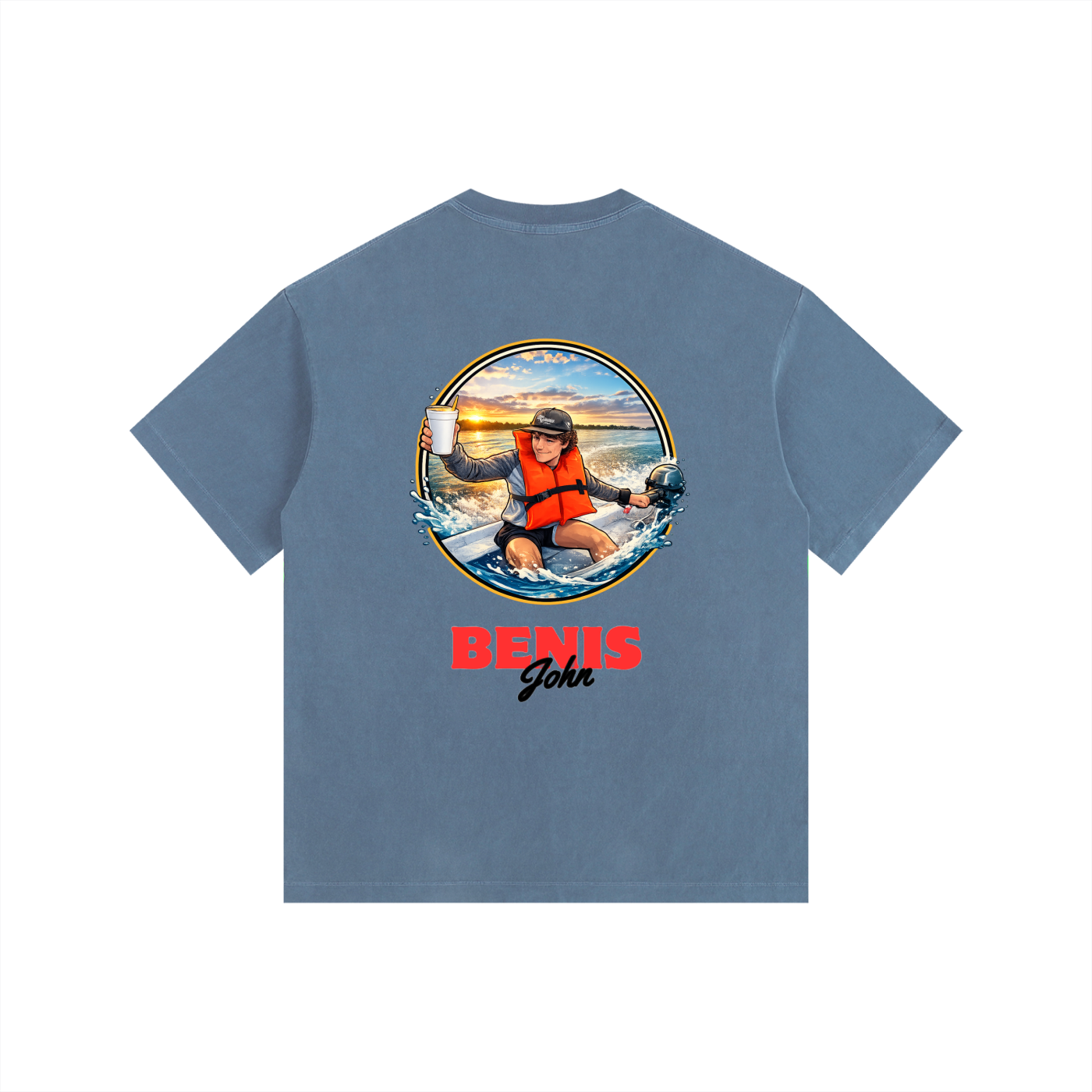 Benis Fliver Vintage Washed Oversized Cotton T-Shirt