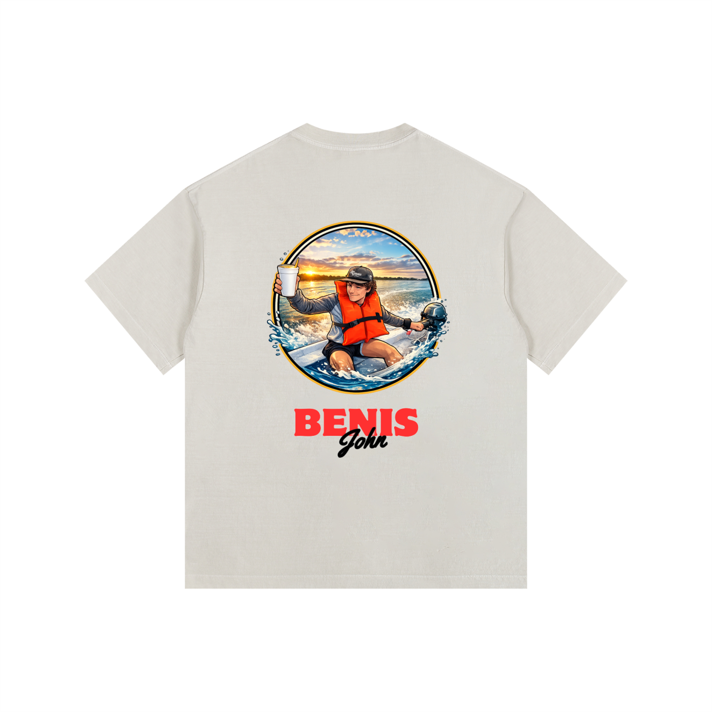 Benis Fliver Vintage Washed Oversized Cotton T-Shirt