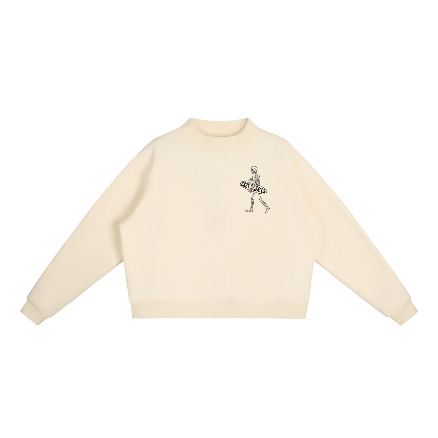 Essential Fleece Mock-Neck Crew Sweatshirt
