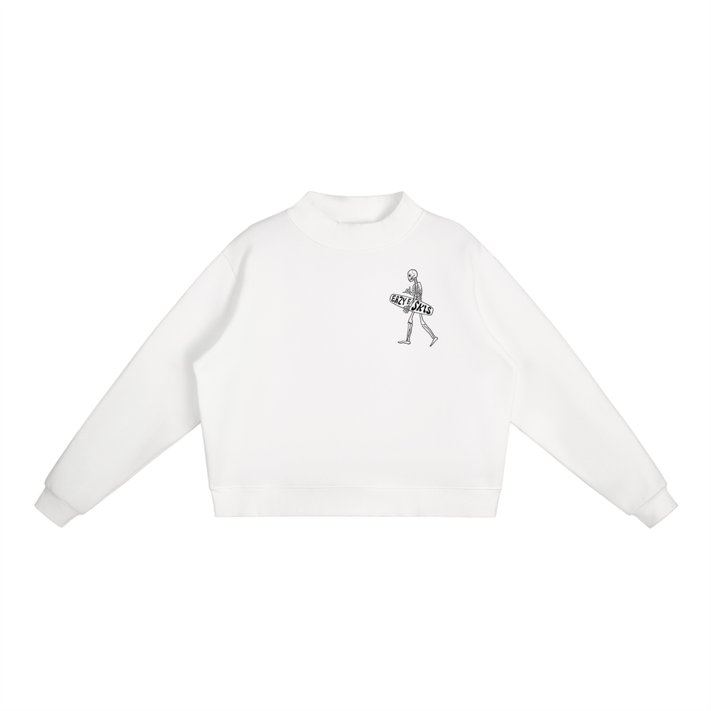 Essential Fleece Mock-Neck Crew Sweatshirt