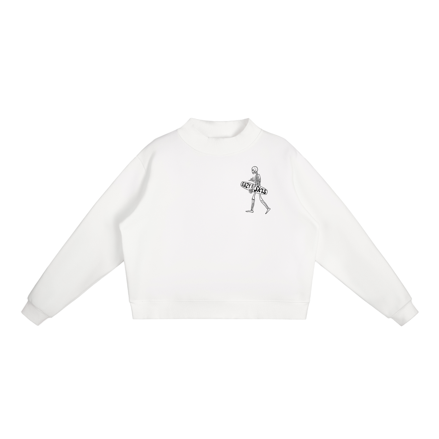 Essential Fleece Mock-Neck Crew Sweatshirt