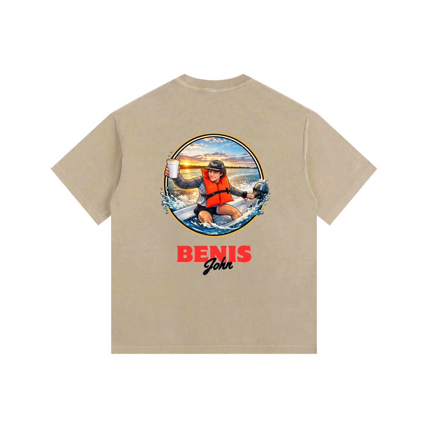Benis Fliver Vintage Washed Oversized Cotton T-Shirt