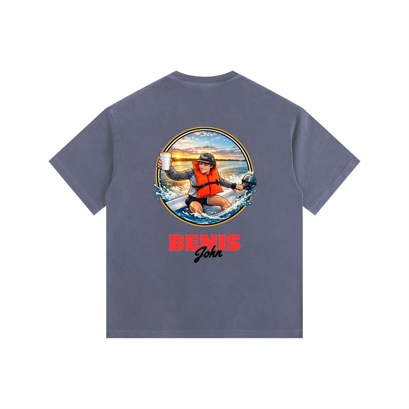 Benis Fliver Vintage Washed Oversized Cotton T-Shirt