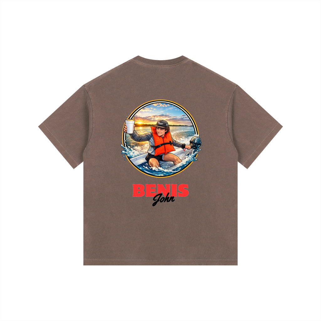 Benis Fliver Vintage Washed Oversized Cotton T-Shirt