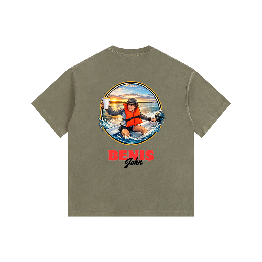 Benis Fliver Vintage Washed Oversized Cotton T-Shirt