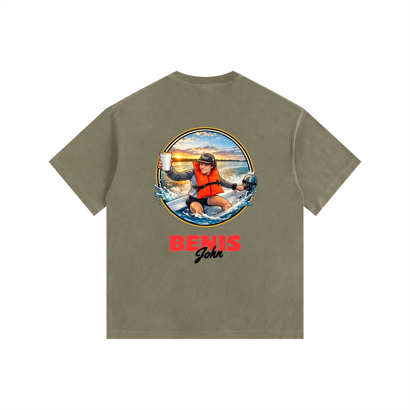 Benis Fliver Vintage Washed Oversized Cotton T-Shirt