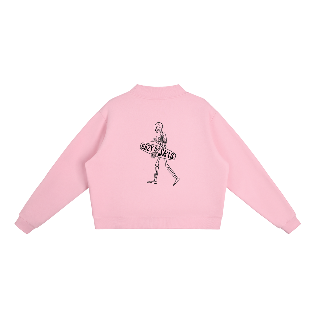 Essential Fleece Mock-Neck Crew Sweatshirt